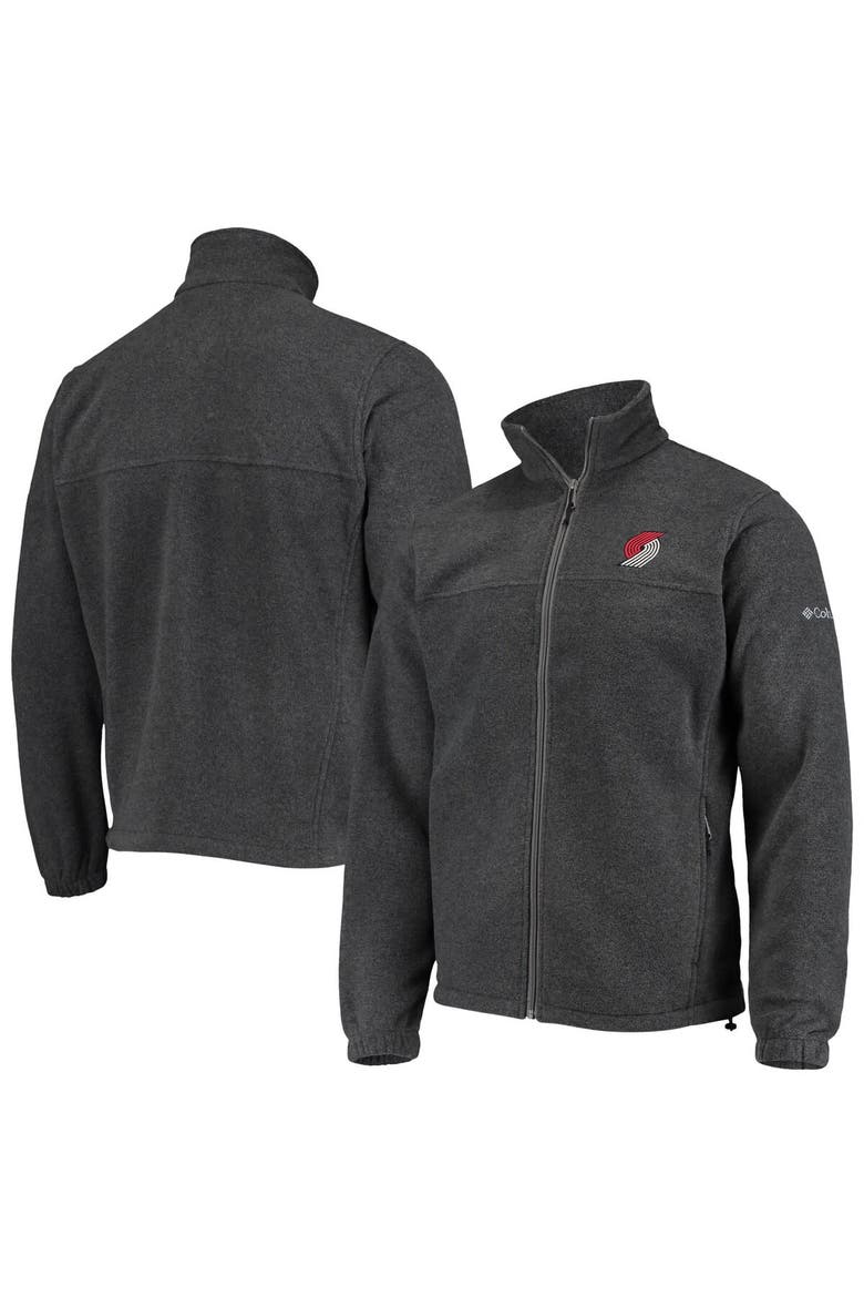 Men's Columbia Portland Trail Blazers Heathered Charcoal Flanker Full-Zip Jacket, Main, color, Heather Charcoal