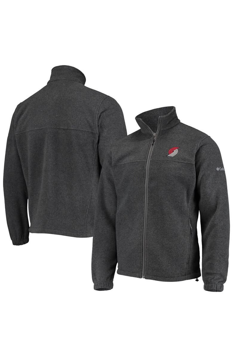 Columbia Men's Columbia Portland Trail Blazers Heathered Charcoal Flanker Full-Zip Jacket, Main, color, Heather Charcoal