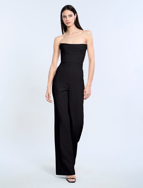 Bcbg Corset Jupmsuit With Drape In Black