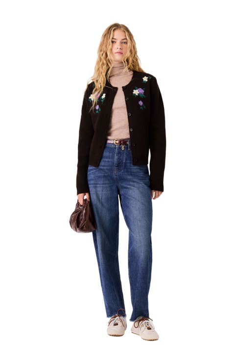 Cardigan With Floral Embroidery