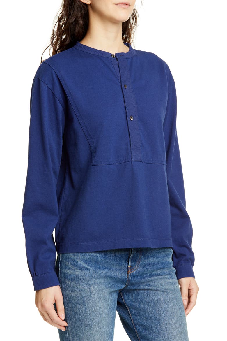 Cotton Jersey Pilgrim Henley, Alternate, color, MIDNIGHT NAVY