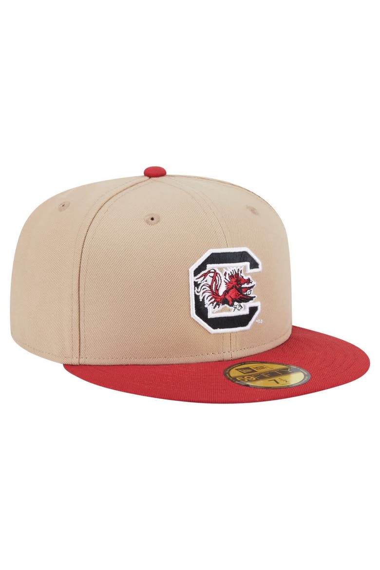 Men's New Era  Khaki South Carolina Gamecocks Two-Tone 59FIFTY Fitted Hat, Alternate, color, Khaki