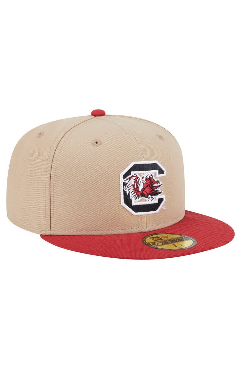 New Era Men's New Era Khaki South Carolina Gamecocks Two-Tone 59FIFTY Fitted Hat, Alternate, color, Khaki
