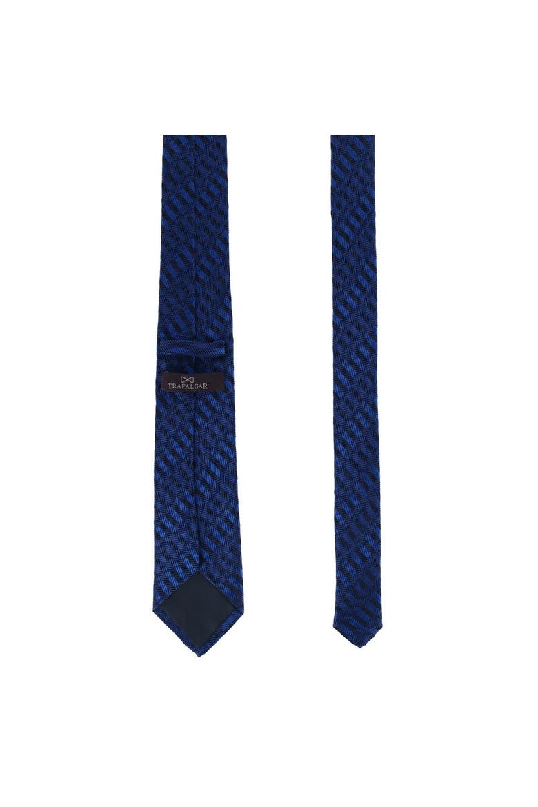Nathanial Regal Patterned Diagonal Line Silk Business Necktie, Alternate, color, Royal Blue