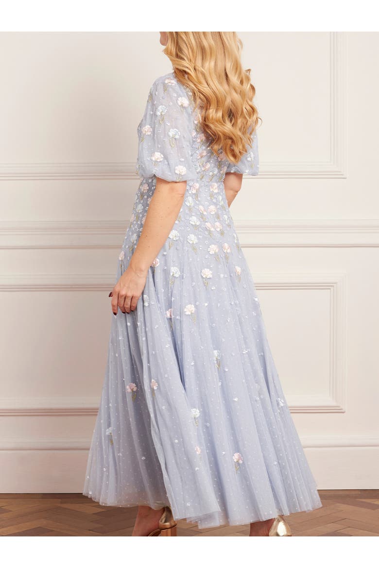 Dandelion Ditsy Ankle Gown, Alternate, color, Skylight