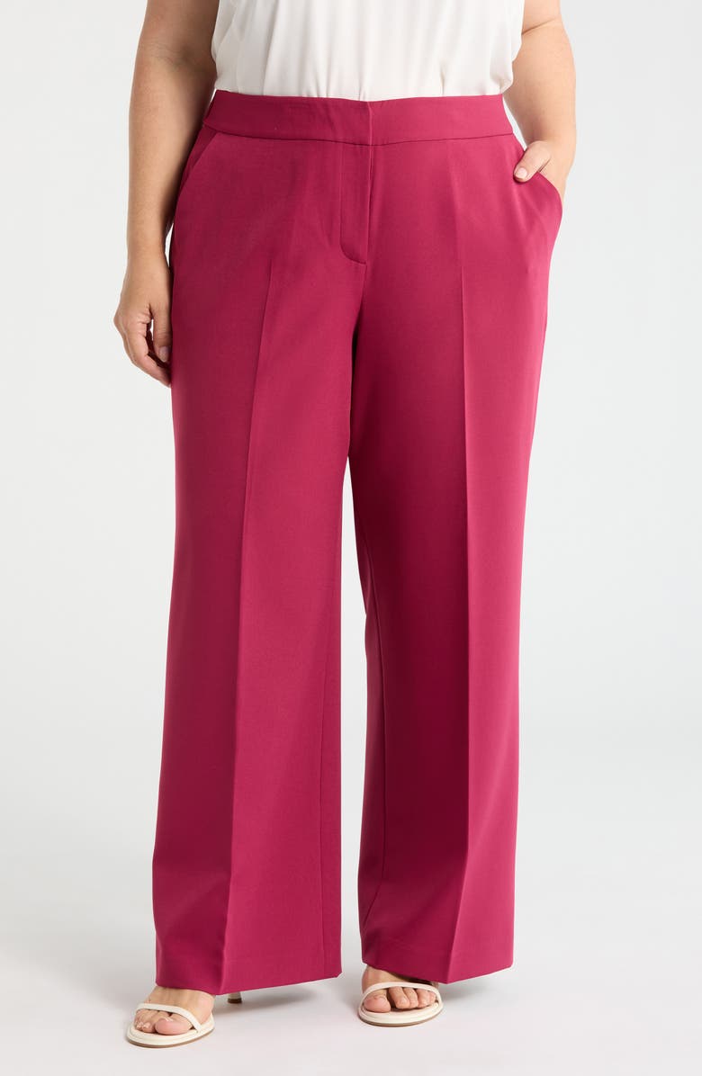 Tahari ASL Wide Leg Pants, Main, color, Berry Bliss