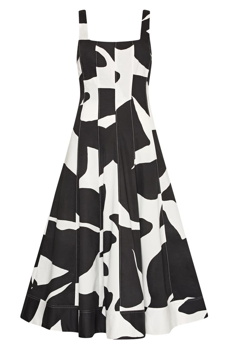 Milly Grand Foliage Stretch Cotton Poplin Dress, Alternate, color, 