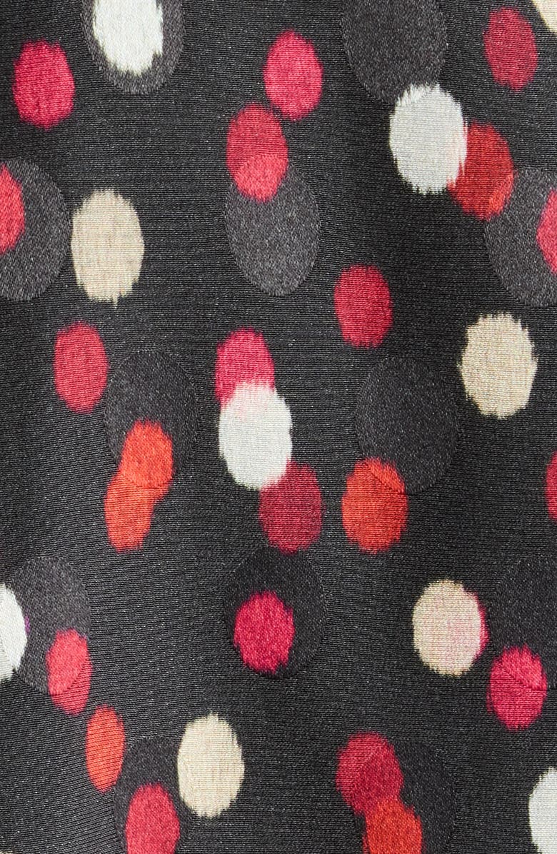 Isabel Marant Rusak Polka Dot Stretch Silk Popover Shirt, Alternate, color, Black/ Red