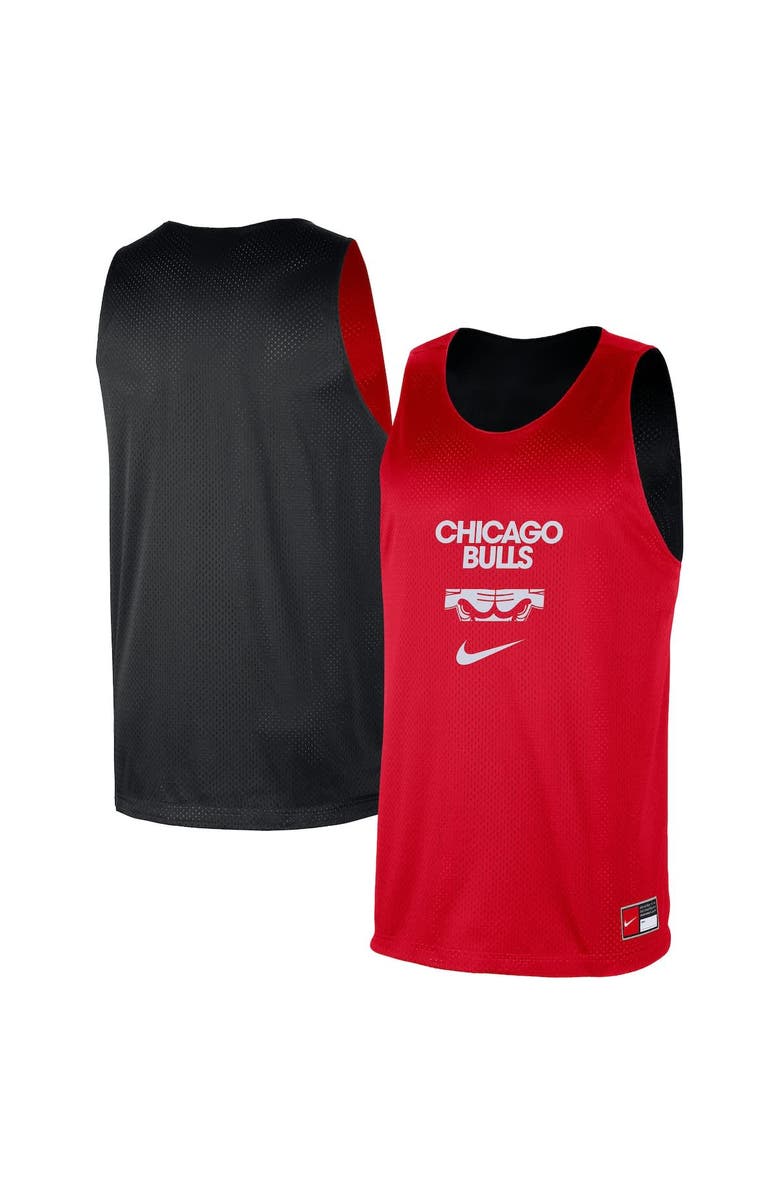 Nike Men's Nike Red/Black Chicago Bulls Courtside Reversible Mesh Practice Jersey, Alternate, color, Red