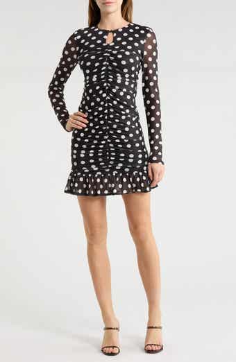 AFRM LOS ANGELES Antoinette Polka Dot Ruched Minidress