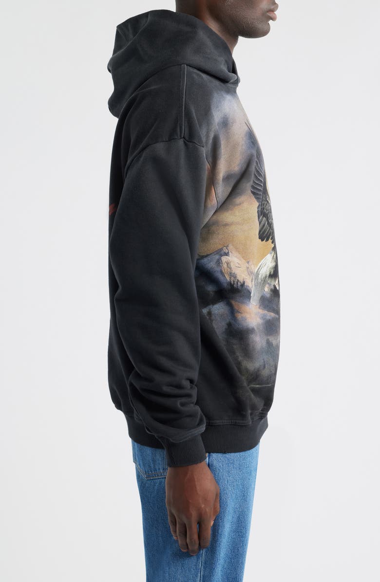 Represent Chrome Flight Graphic Hoodie, Alternate, color, Stained Black