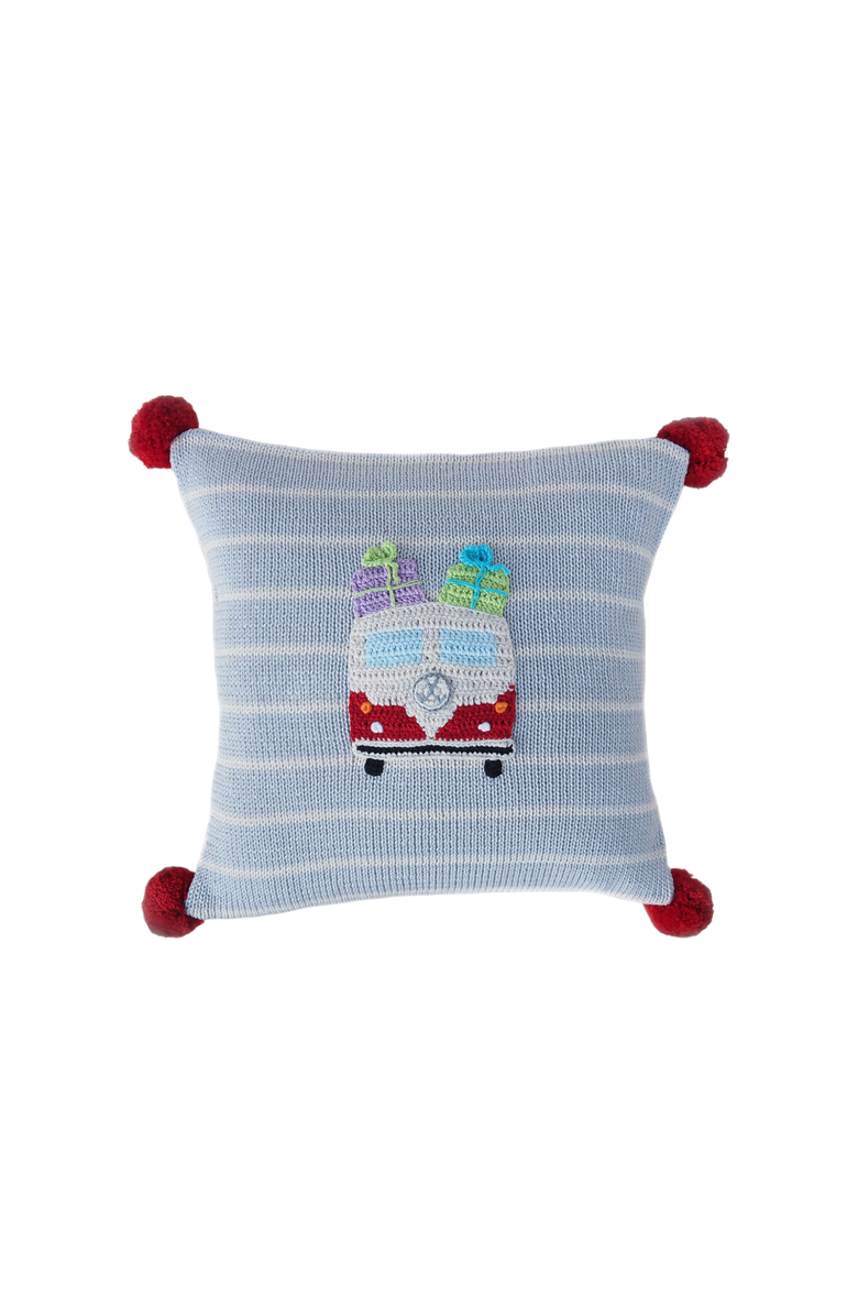 Melange Collection 10" Van with Gifts Pillow, Main, color, Grey