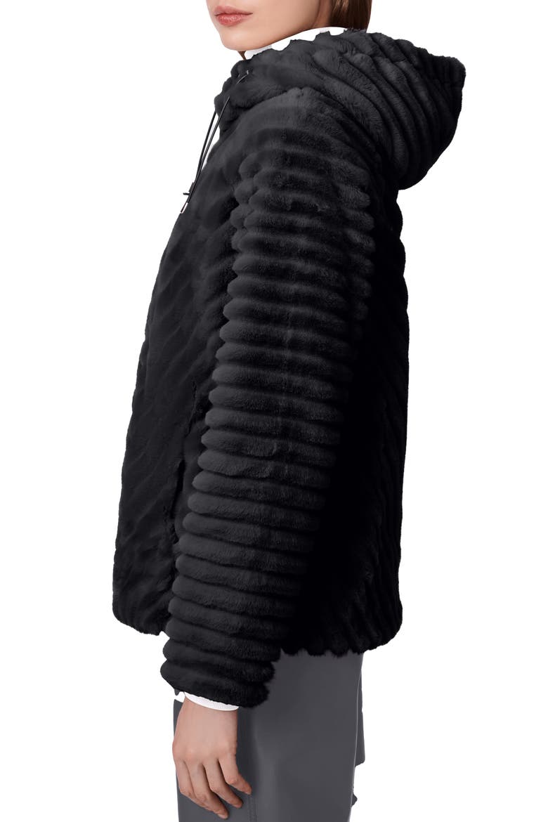 Faux Fur Jacket, Alternate, color, BLACK