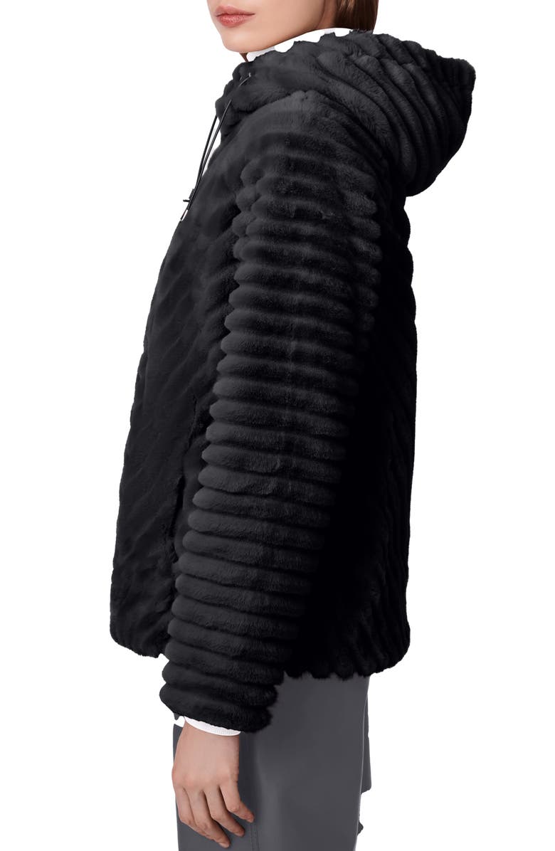 Bernardo Faux Fur Jacket, Alternate, color, Black