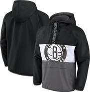 FANATICS Men's Fanatics Branded Black/Gray Brooklyn Nets Anorak Flagrant Foul Color-Block Raglan Hoodie Half-Zip Jacket