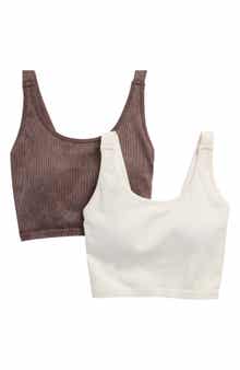 90 DEGREE BY REFLEX 2-Pack Alamo Stonewash Ribbed Seamless Sports Bras