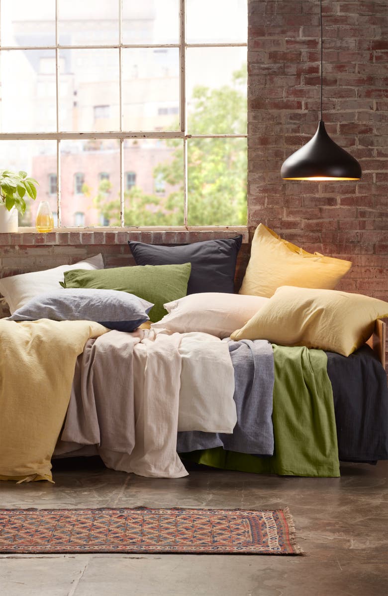 Treasure & Bond Relaxed Cotton & Linen Duvet Cover, Alternate, color, White