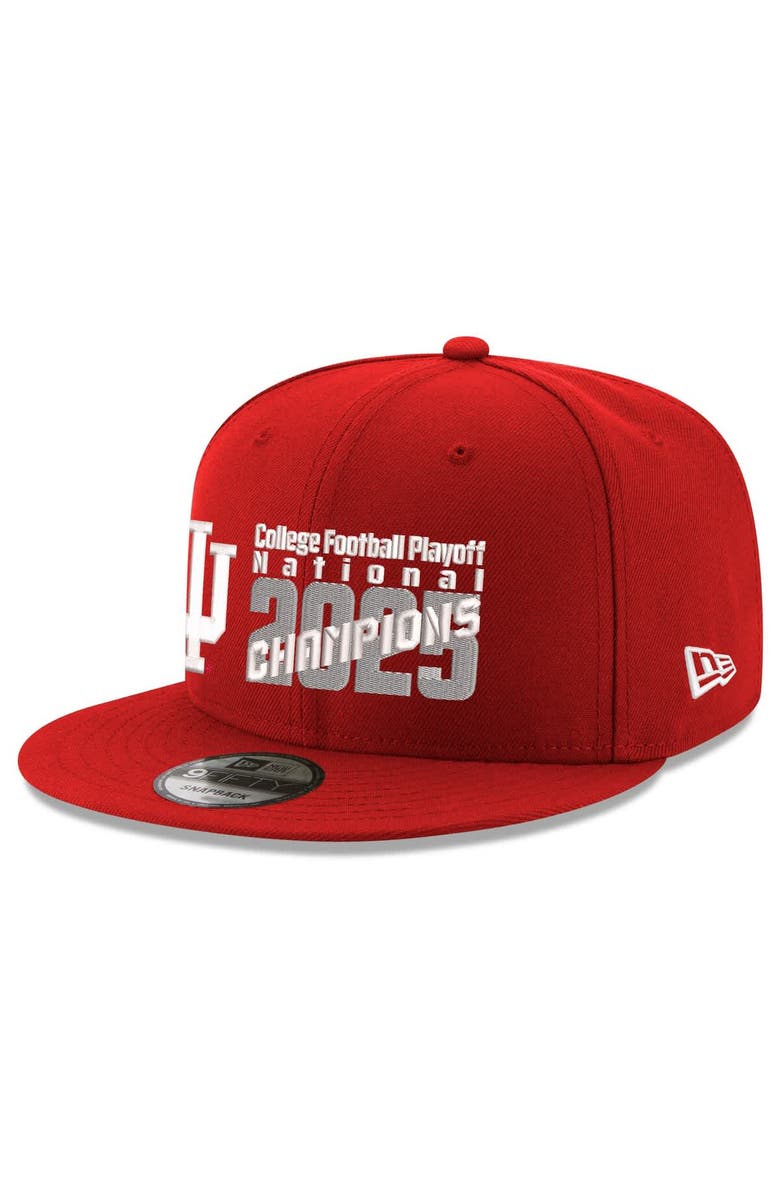 New Era Men's New Era Crimson Indiana Hoosiers College Football Playoff 2025 National Champions 9FIFTY Snapback Hat, Alternate, color, Crimson