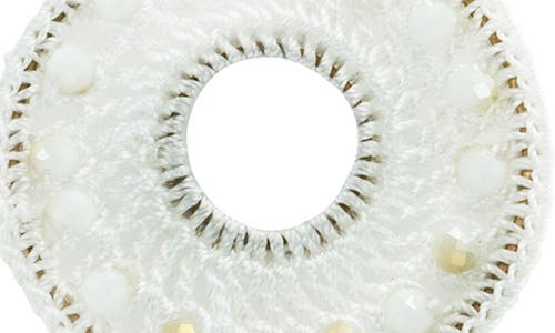 Panacea Woven Circle Drop Earrings In White