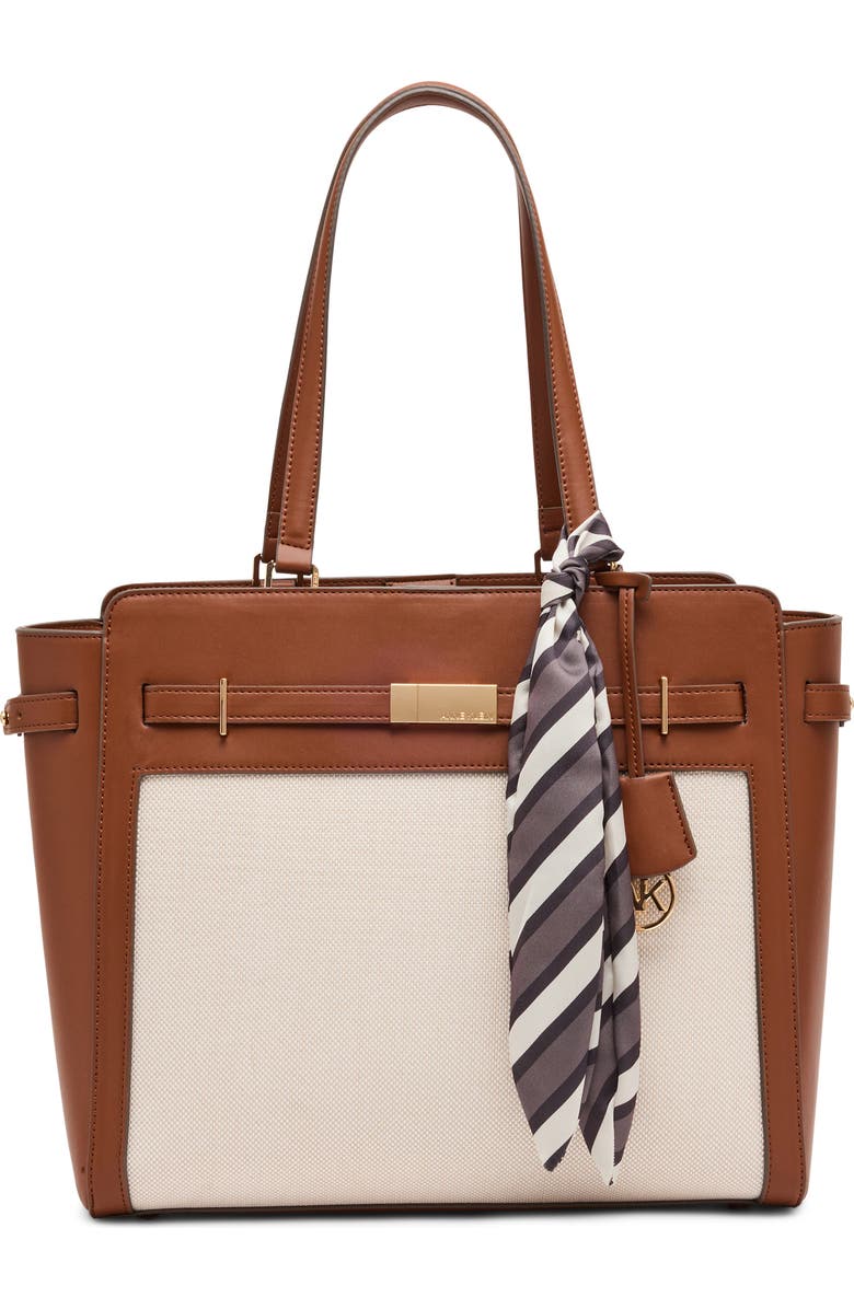 Anne Klein Top Handle Tote Bag, Main, color, Hazelnut