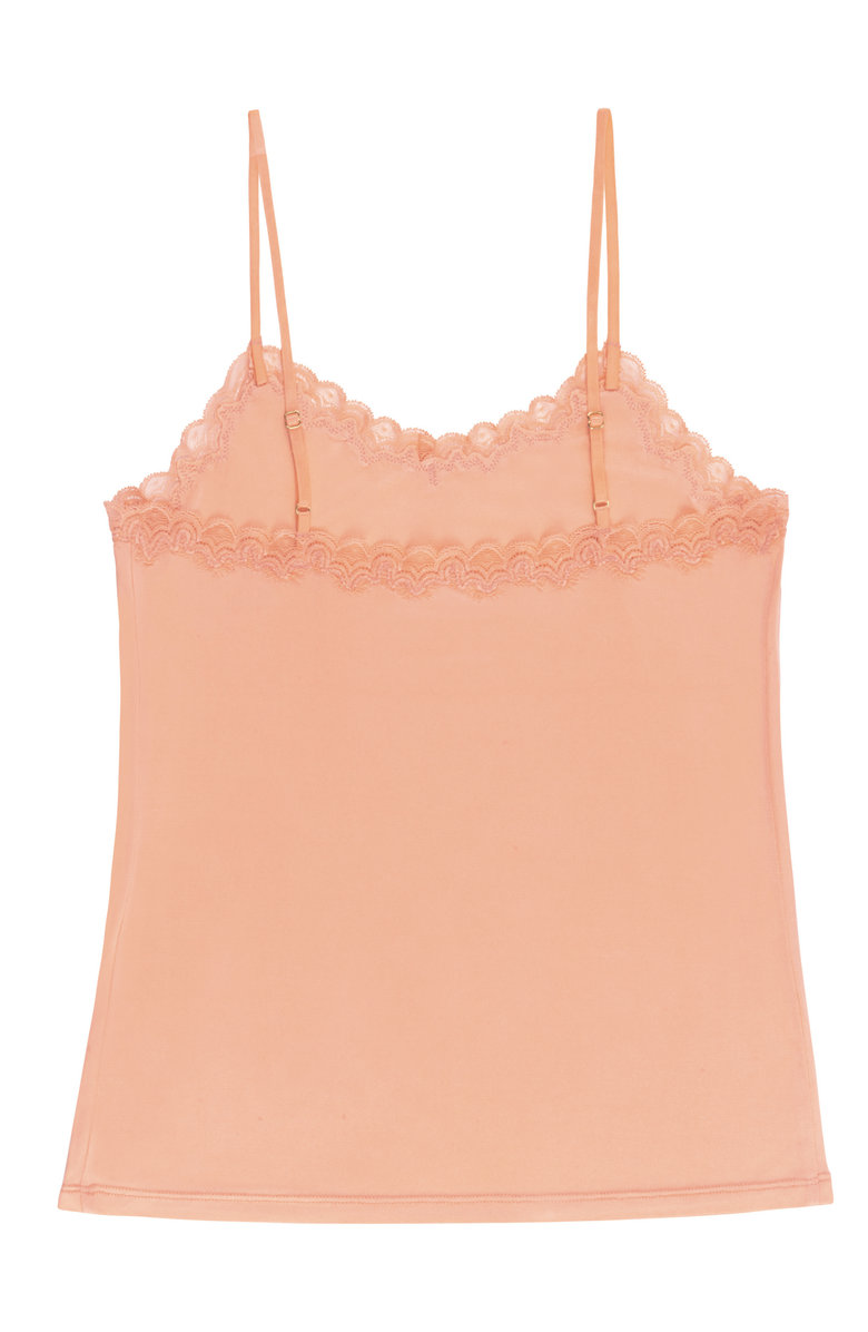 Uwila Warrior Soft Silk Lace Trim Camisole, Alternate, color, Papaya Punch