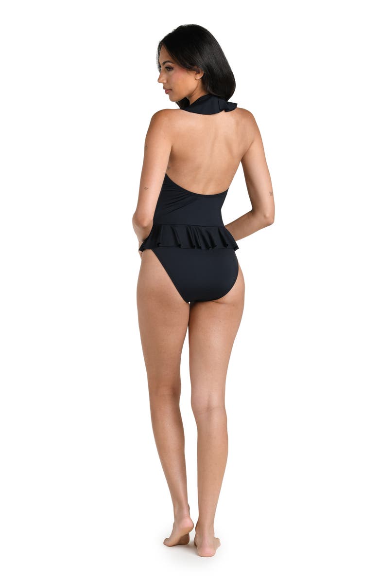 La Blanca Island Goddess Halter One-Piece Swimsuit, Alternate, color, 