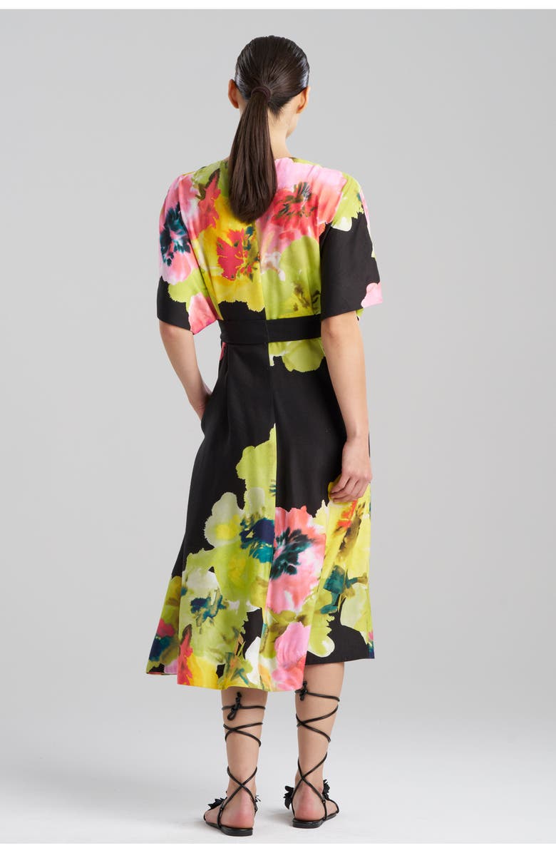 Natori Ophelia Wrap Dress, Alternate, color, Black/Multi