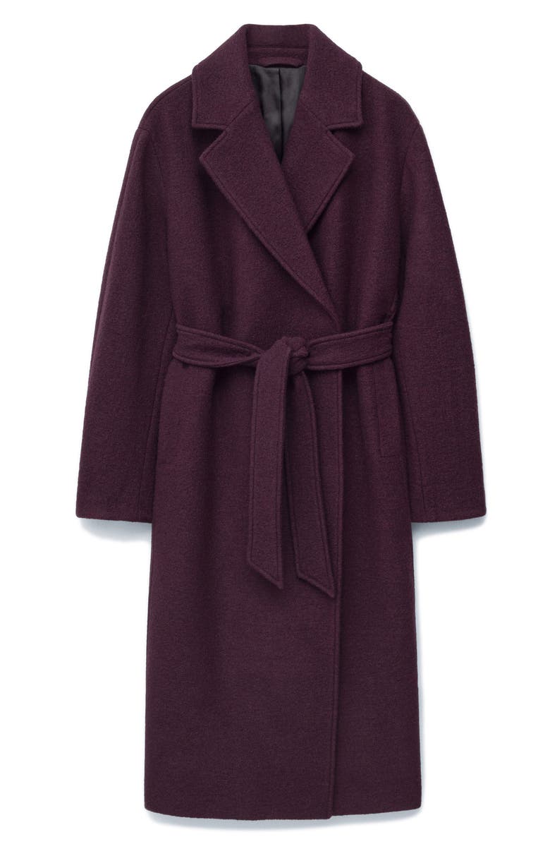 & Other Stories Belted Wool Wrap Coat, Alternate, color, Red Dark