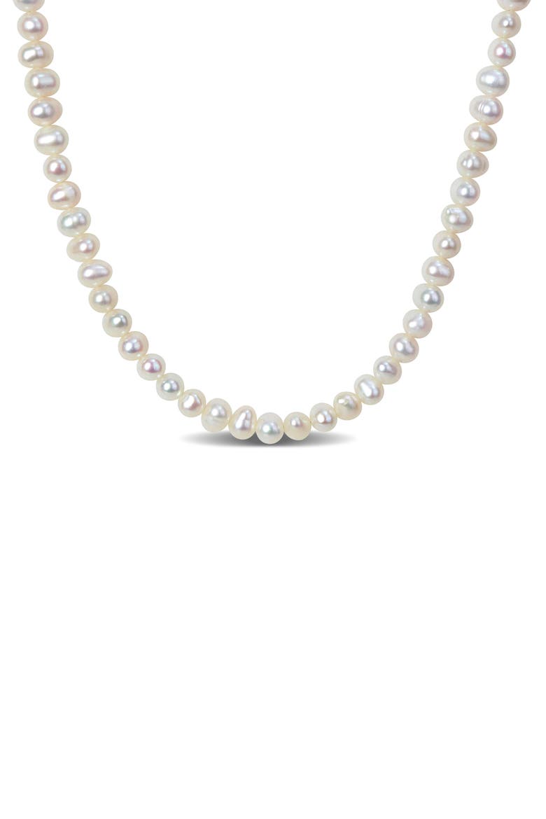 Cultured Freshwater Pearl Necklace, Main, color, WHITE