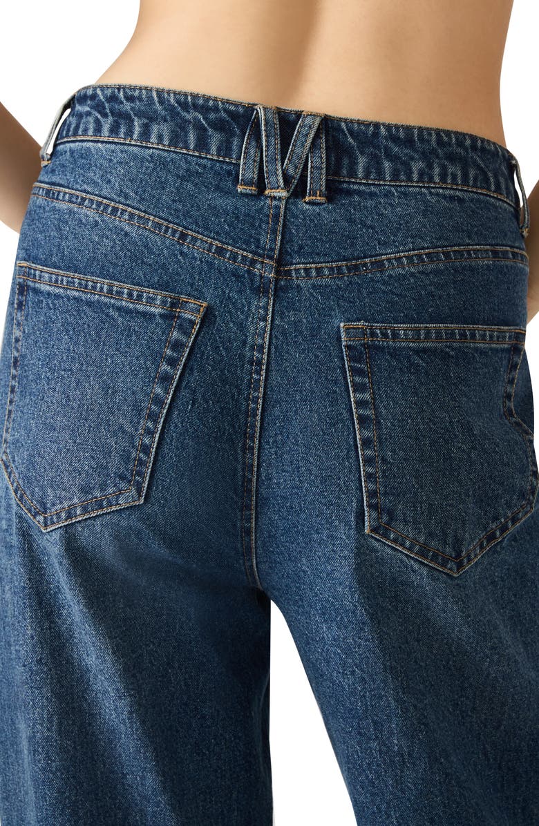 Steve Madden Romona Wide Leg Cuffed Jeans, Alternate, color, Midnight Blue