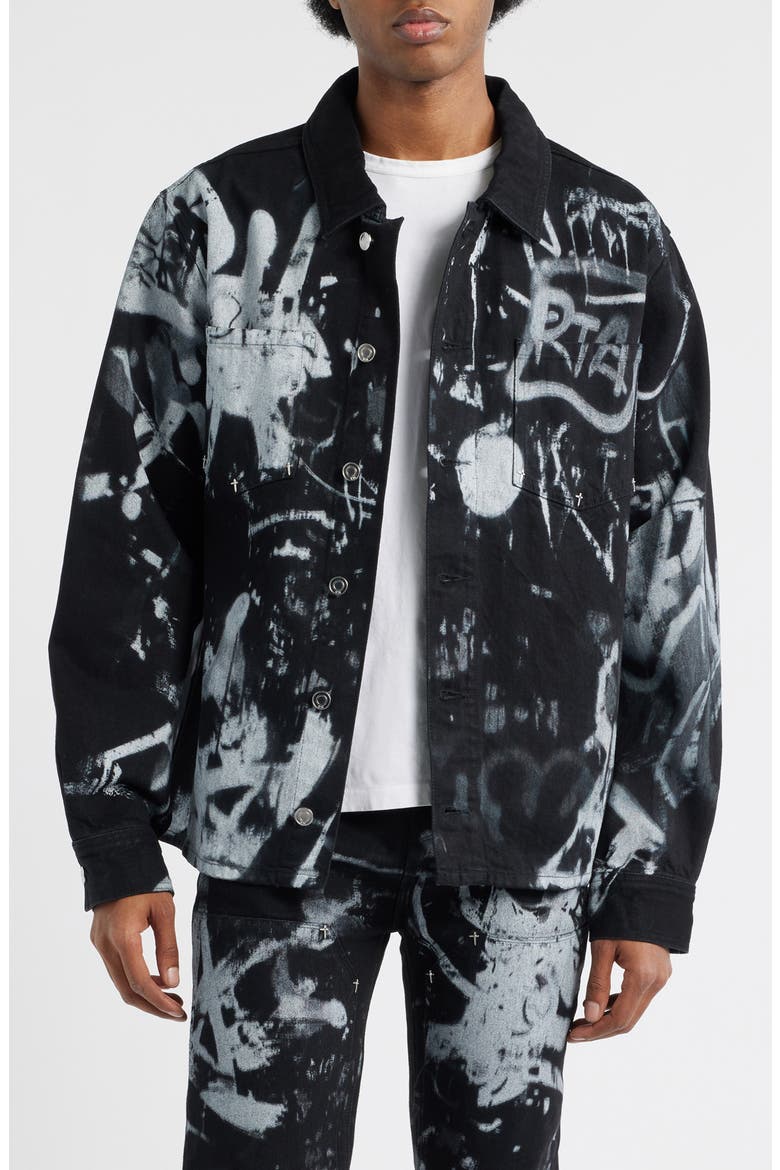Norris Graffiti Shirt Jacket, Main, color, GRAFFITI GRAPHITE