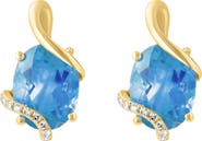 EFFY Blue Topaz & Diamond Swirl Stud Earrings