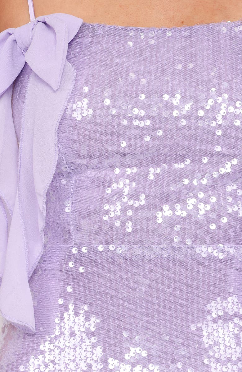 Petal & Pup Katerina Sequin Bow Minidress, Alternate, color, 