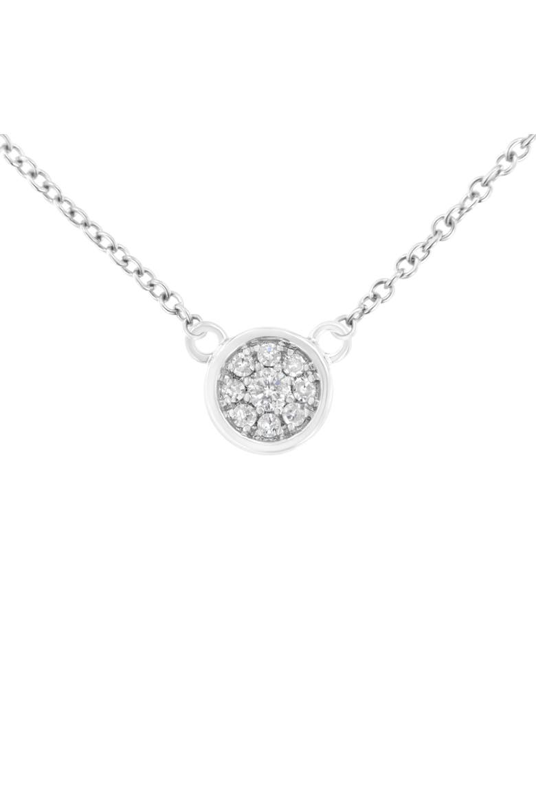 10K White Gold 1/4 Cttw Diamond Flower Pendant Necklace - Adjustable 16- chain, Alternate, color, White