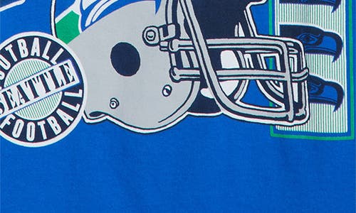 Junk Food Seahawks Checkdown Cotton Graphic T-shirt In Blue