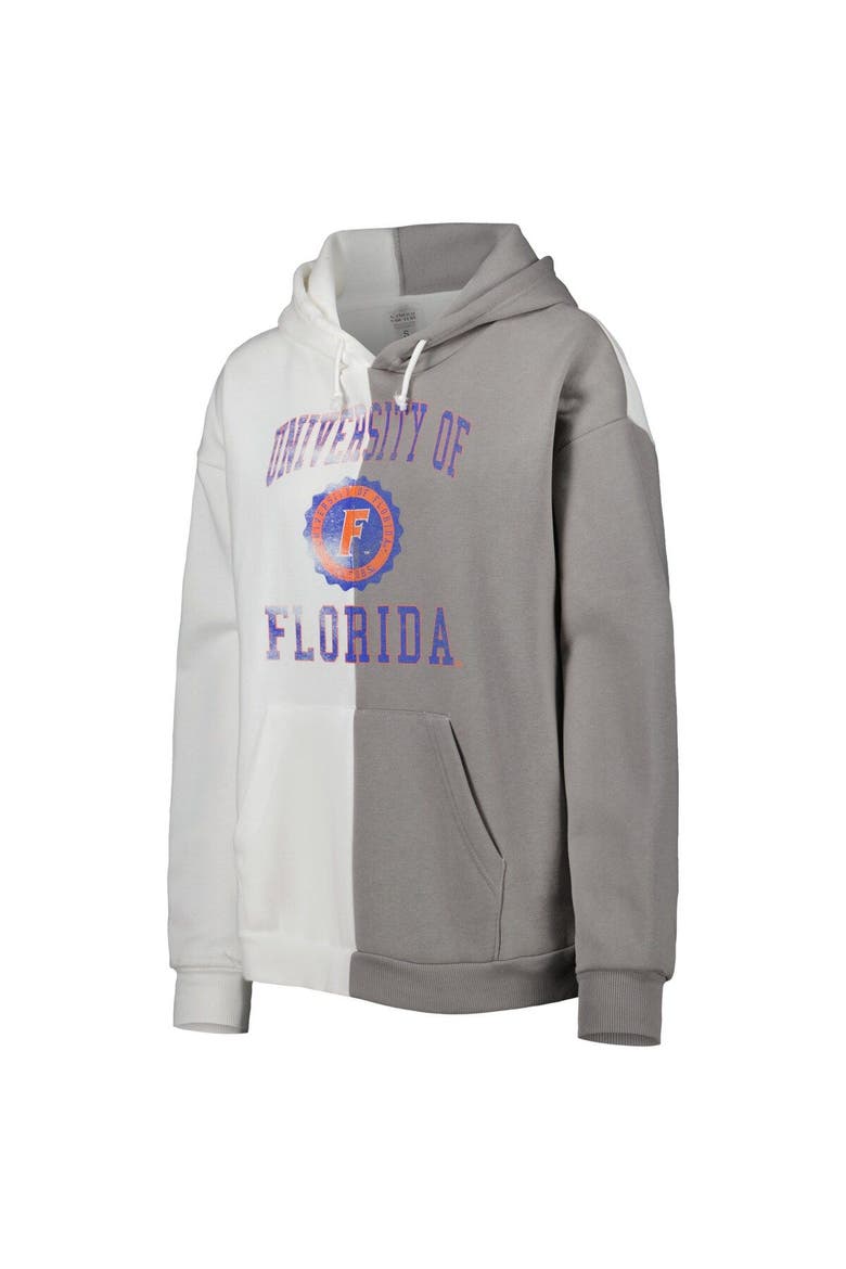 Women's Gameday Couture Gray/White Florida Gators Split Pullover Hoodie, Alternate, color, White