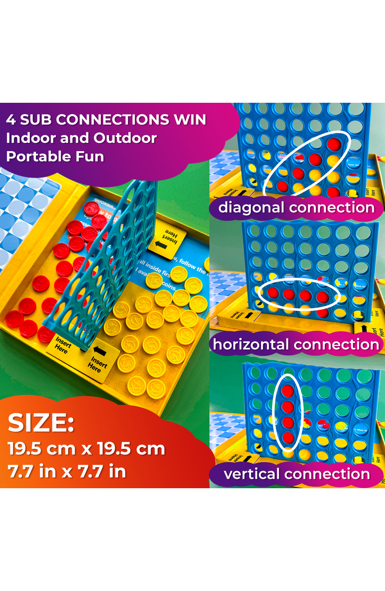 Quokka Magnetic Travel Games Collection for Kids, Alternate, color, 4 In A Row