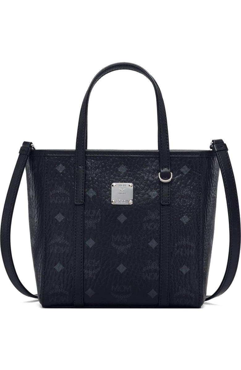 MCM Toni Top-Zip Shopper in Visetos, Main, color, Black