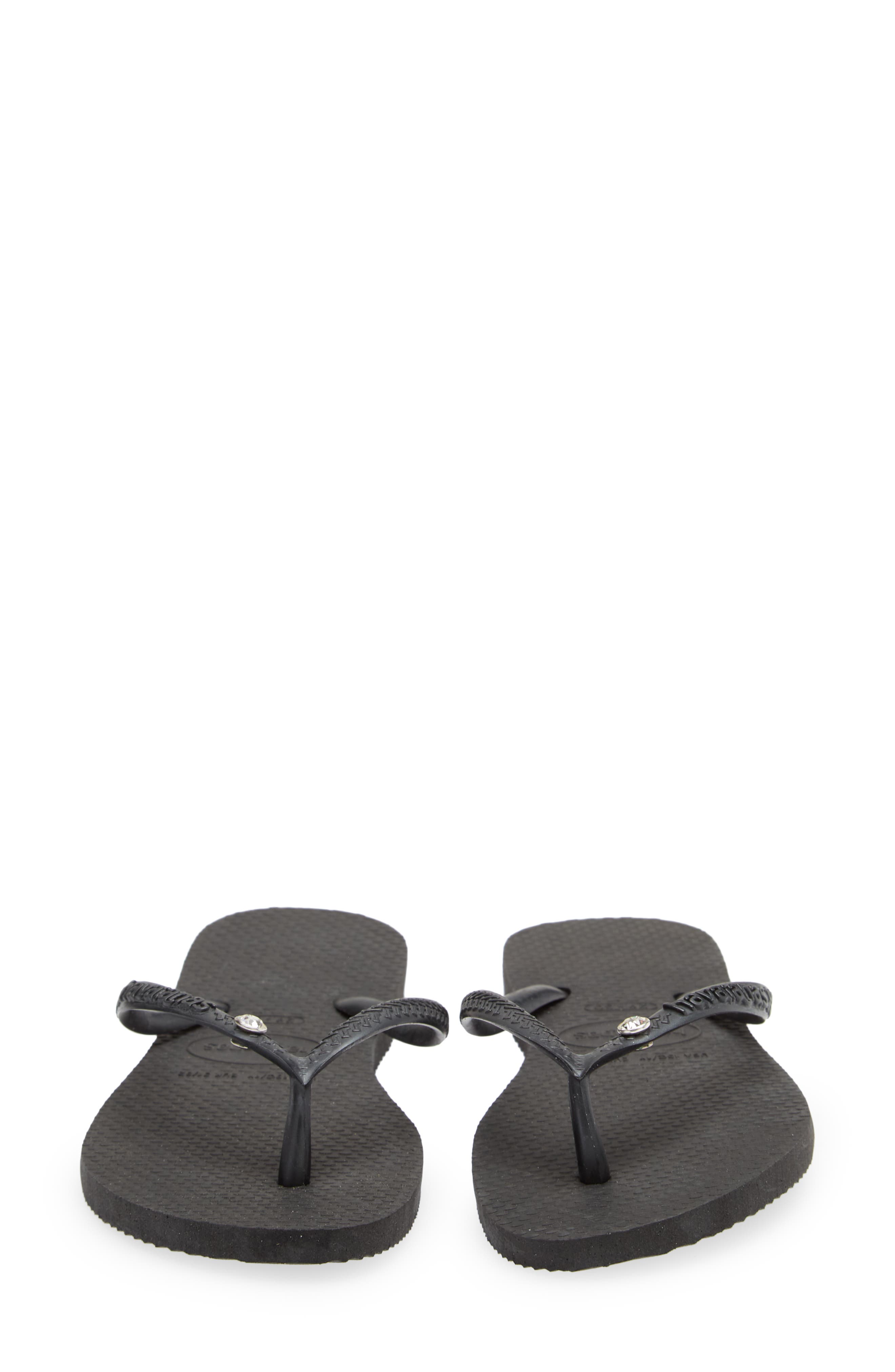 Havaianas Slim Crystal II Flip Flop, Alternate, color, Black