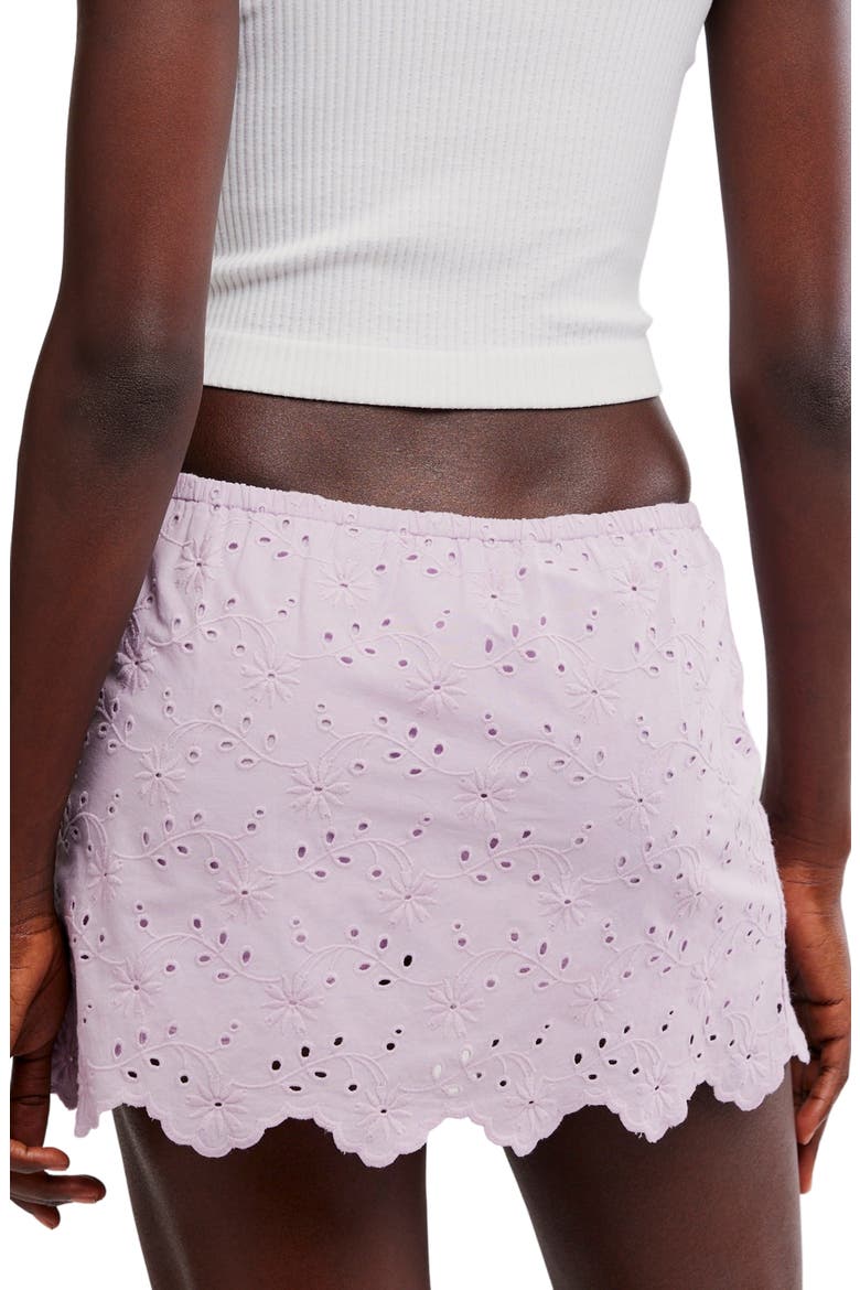 Eyes On You Floral Eyelet Embroidered Miniskort, Alternate, color, ORCHID HUSH