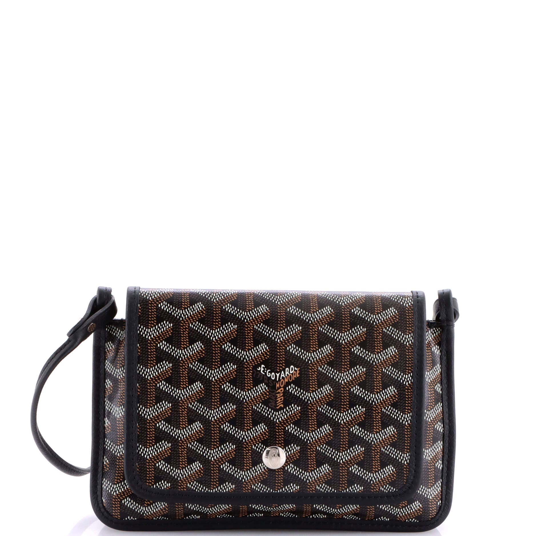 Pre-Owned Goyard Plumet Clutch Wallet Coated Canvas, Main, color, Black