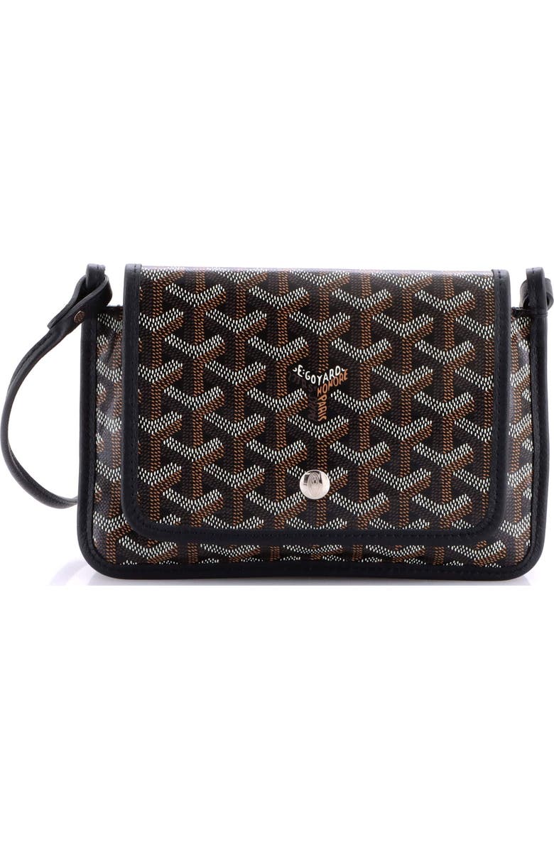 Pre-Owned Goyard Plumet Clutch Wallet Coated Canvas, Main, color, Black