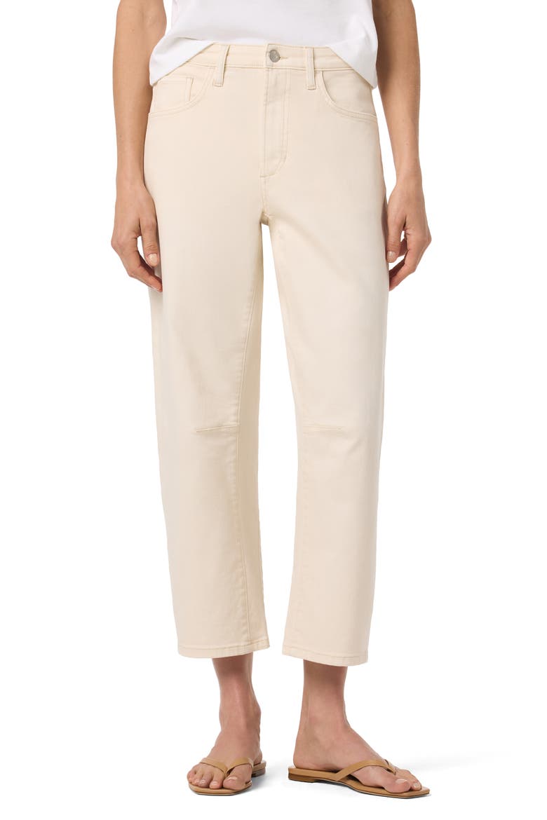 High Waist Ankle Barrel Leg Jeans, Main, color, ECRU