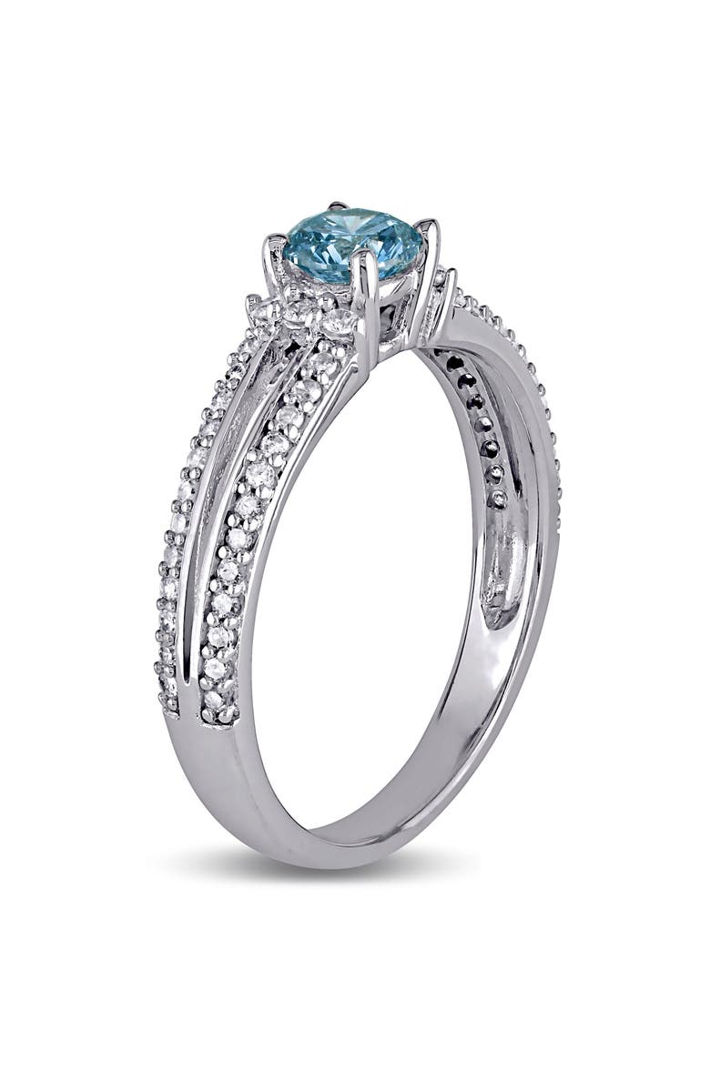 Julianna B. Blue & White Diamond Split Shank Ring 10k, Alternate, color, Diamond