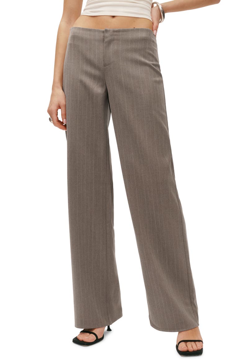 Vida Stripe Straight Leg Pants, Main, color, PORCINI