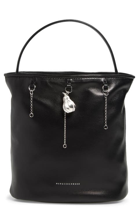 Wired Leather Bucket Bag