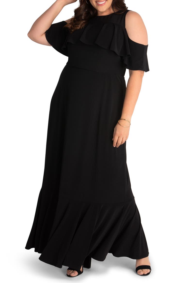 Piper Cold Shoulder Dress, Main, color, BLACK