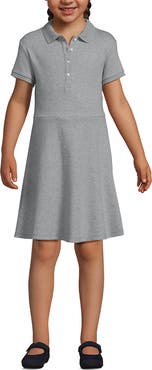 Lands' End School Uniform Girls Short Sleeve Interlock Polo Dress