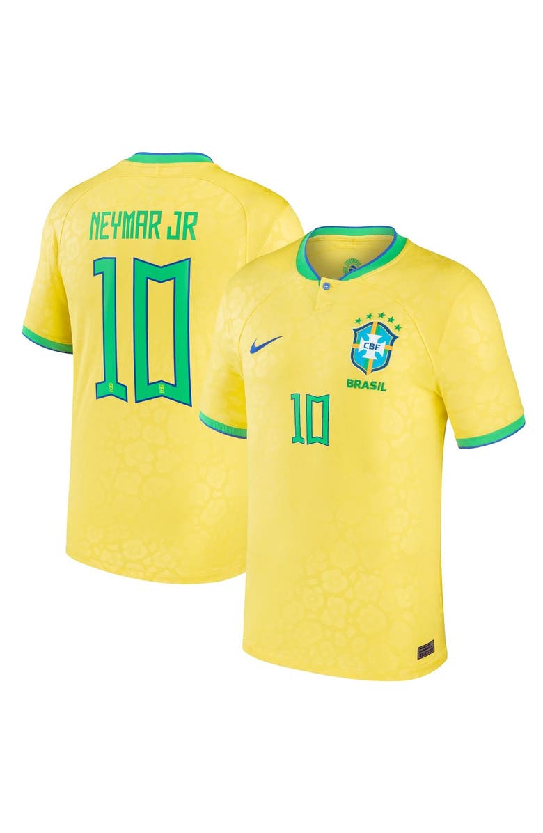 Nike Men's Nike Neymar Jr. Yellow Brazil National Team 2022/23 Home Breathe Stadium Replica Player Jersey, Alternate, color, 
