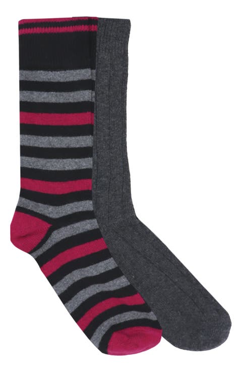 2-Pack Cashmere Blend Crew Socks